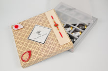 Load image into Gallery viewer, Rakhi Hamper Classic Beige Gift Box Premium Chocolate dates
